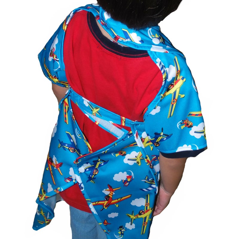 BIB-ON Plus, Full-Coverage Bib and Apron Combination for Infant, Baby, Toddler Ages 0-4. (French Mice) - Image 4